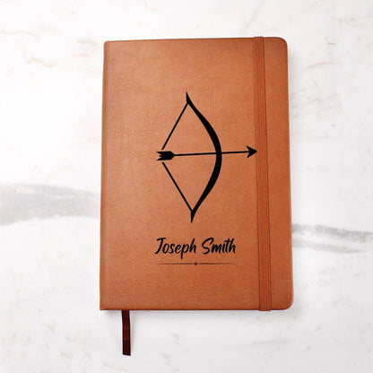 Leather Archery Journal – Personalized Bow and Arrow Notebook Gift – view 2