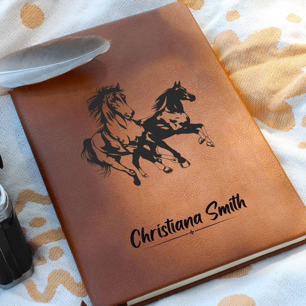 Personalized Leather Horse Journal – Custom Equestrian Notebook Gift