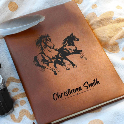 Personalized Leather Horse Journal – Custom Equestrian Notebook Gift