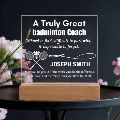 Personalized LED Badminton Coach Sign – Custom Gift for Badminton – view 7