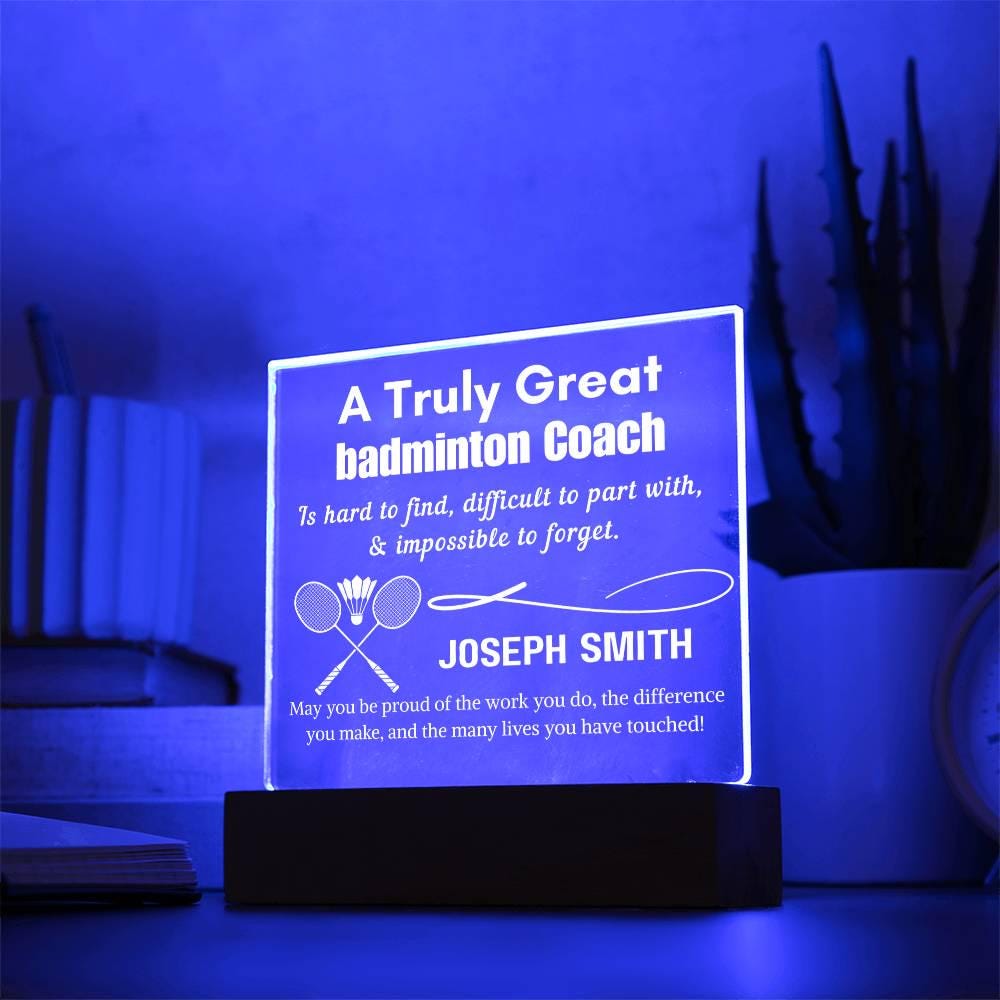 Personalized LED Badminton Coach Sign – Custom Gift for Badminton – view 9