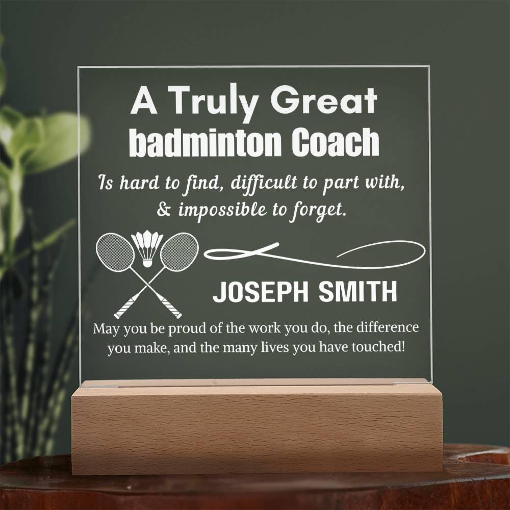 Personalized LED Badminton Coach Sign – Custom Gift for Badminton – view 2