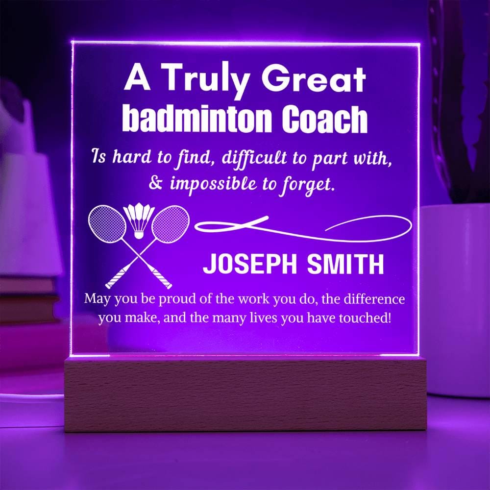 Personalized LED Badminton Coach Sign – Custom Gift for Badminton – view 8