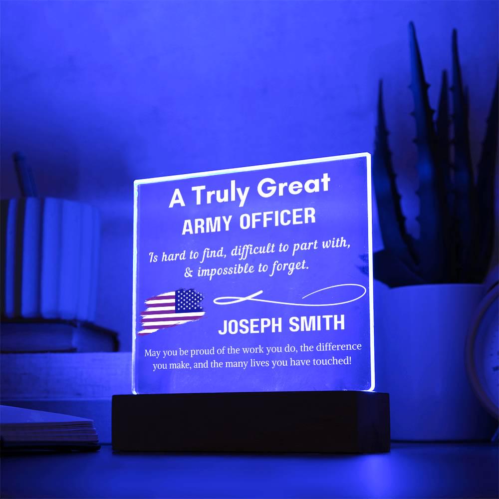 Personalized US Army Officer Keepsake Sign – Custom Military Gift – view 10