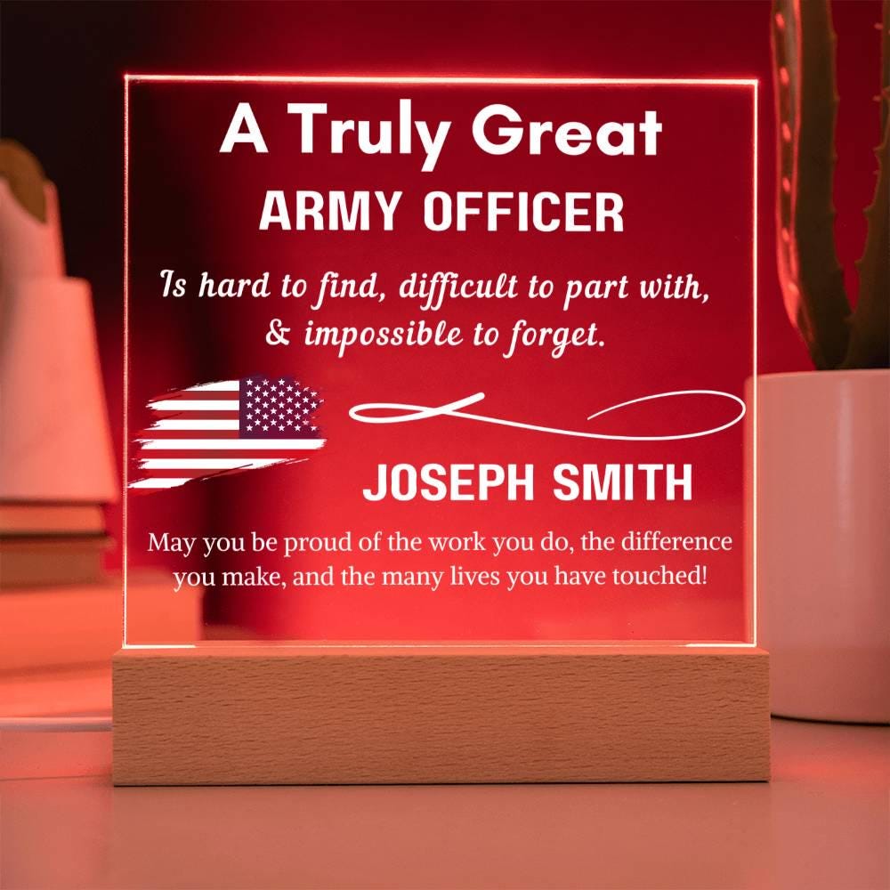 Personalized US Army Officer Keepsake Sign – Custom Military Gift – view 9