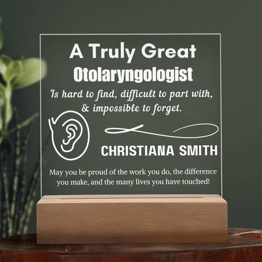 Personalized Otolaryngologist Sign – ENT Doctor Gift – view 2