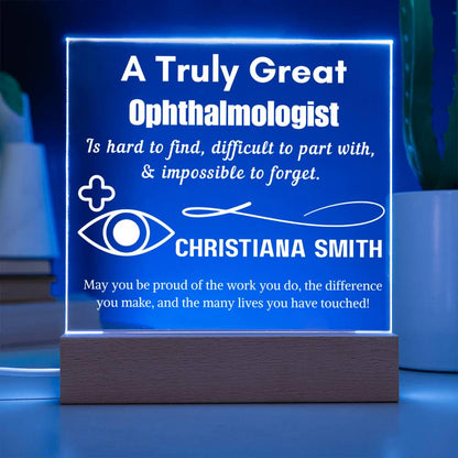 Personalized Ophthalmologist Sign – Custom LED Acrylic Gift for Eye – view 3