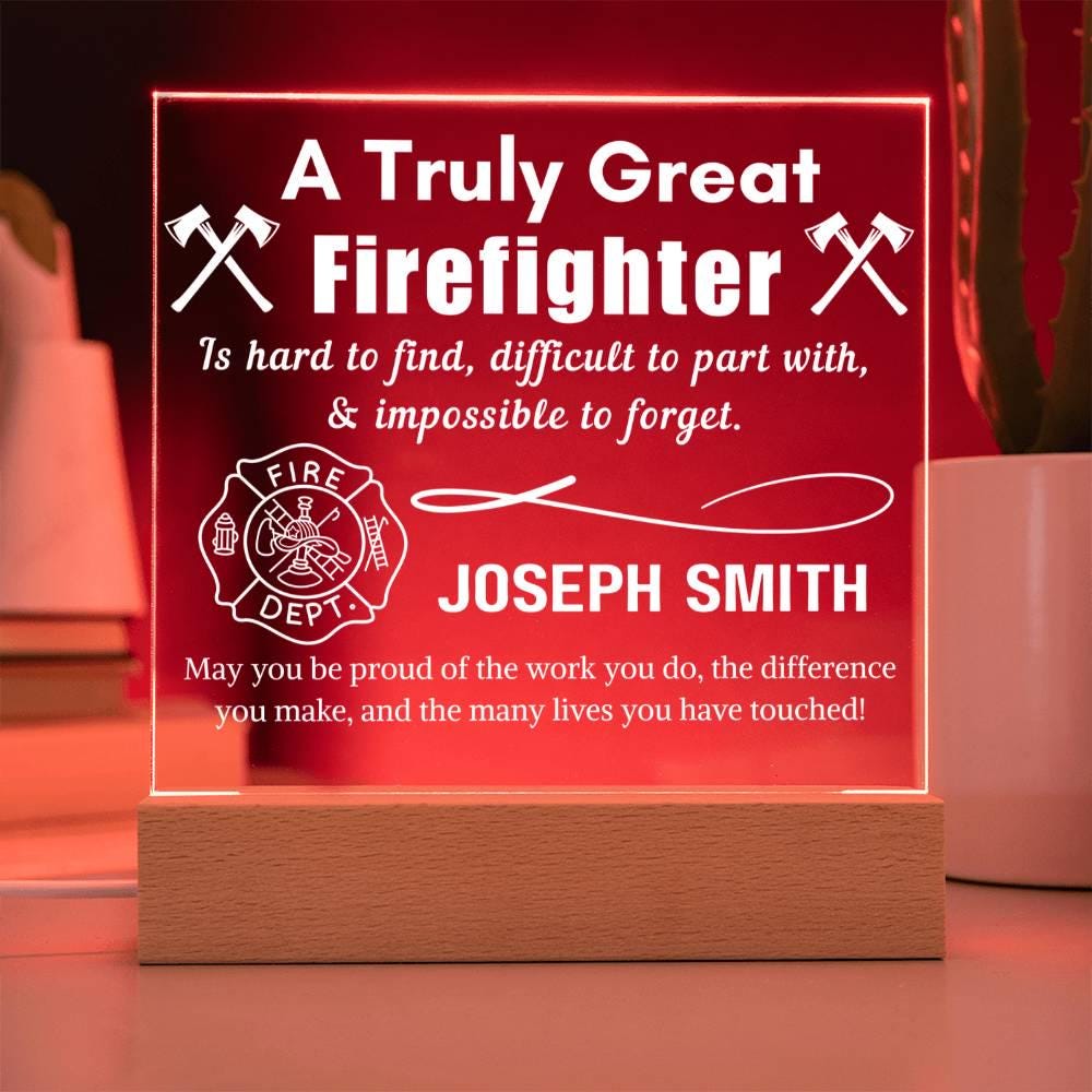 Personalized Firefighter Sign – Firefighter Appreciation Gift – view 2
