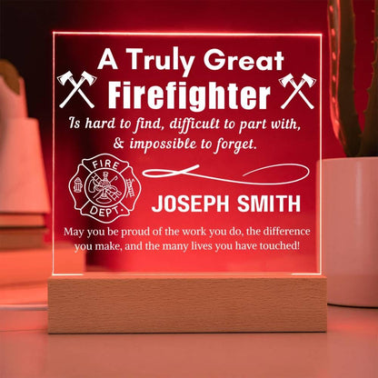 Personalized Firefighter Sign – Firefighter Appreciation Gift – view 2