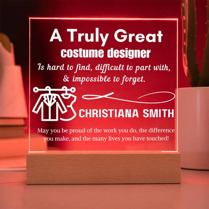 Costume Designer Personalized Light Sign – Unique Fashion School Gift – view 8