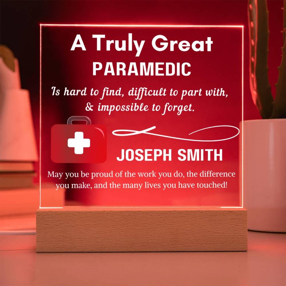 Personalized Paramedic LED Acrylic Sign – Custom EMS Gift – view 3