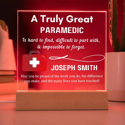 Personalized Paramedic LED Acrylic Sign – Custom EMS Gift – view 3