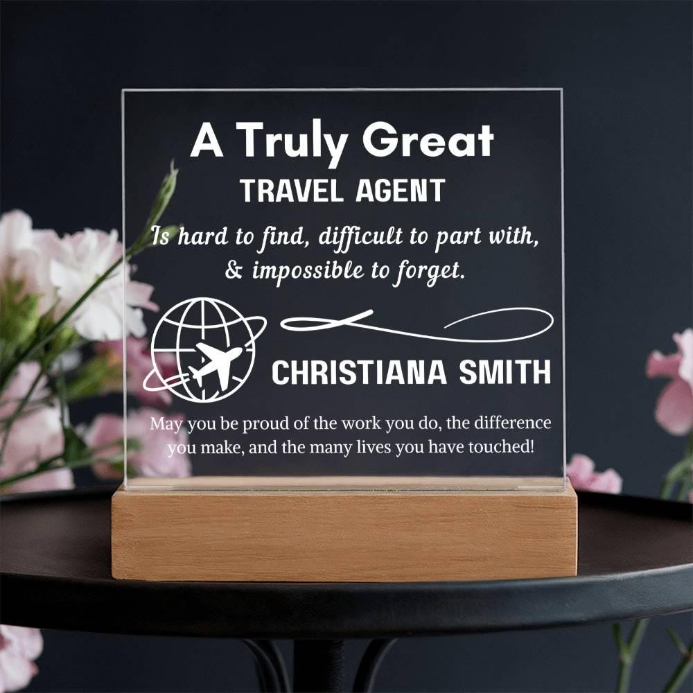 Personalized Travel Agent LED Desk Sign – Custom Travel Advisor – view 7