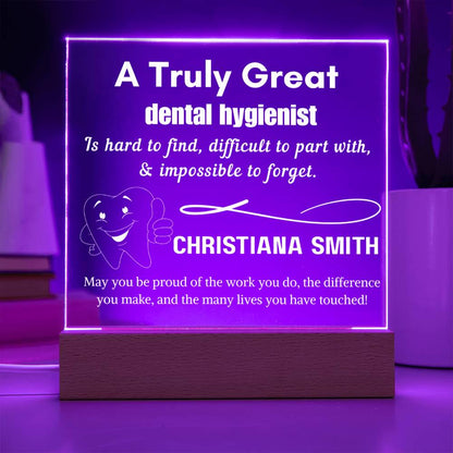 Personalized Dental Hygienist Gift LED Sign – Dental Staff Gifts – view 6