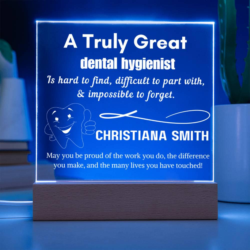 Personalized Dental Hygienist Gift LED Sign – Dental Staff Gifts – view 3