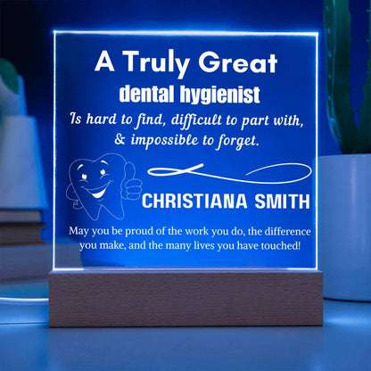 Personalized Dental Hygienist Gift LED Sign – Dental Staff Gifts – view 3