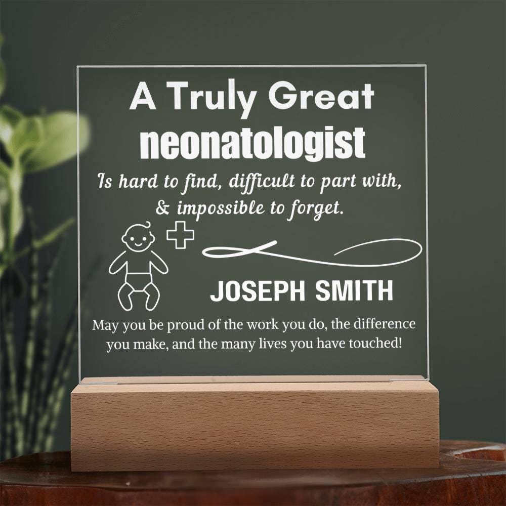 Personalized Neonatologist Acrylic Sign – Custom NICU Doctor or Nurse – view 2