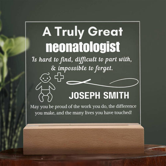 Personalized Neonatologist Acrylic Sign – Custom NICU Doctor or Nurse – view 2