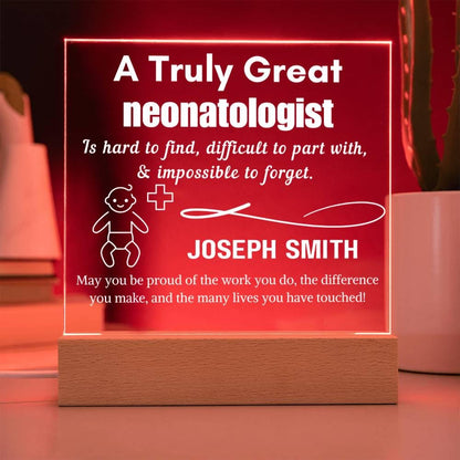 Personalized Neonatologist Acrylic Sign – Custom NICU Doctor or Nurse – view 9