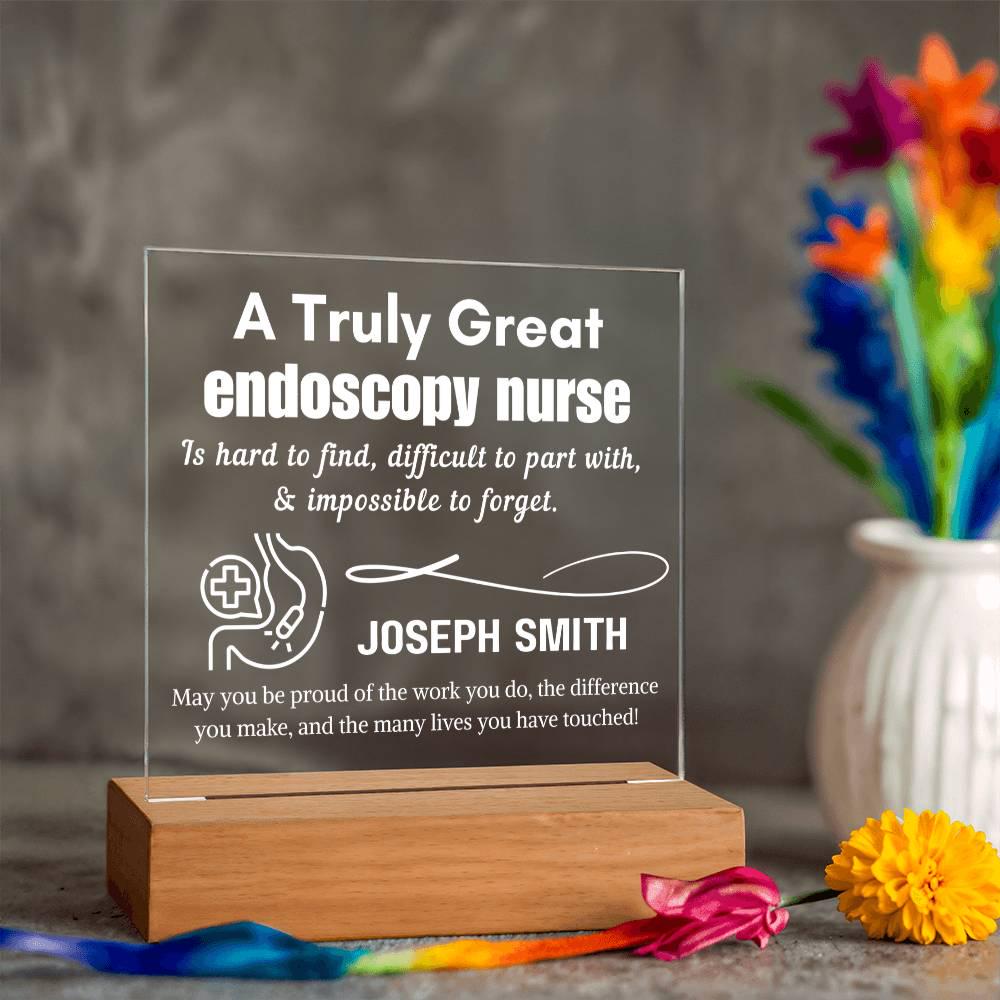 Personalized Endoscopy Nurse LED Acrylic Sign – Nurse Appreciation – view 10