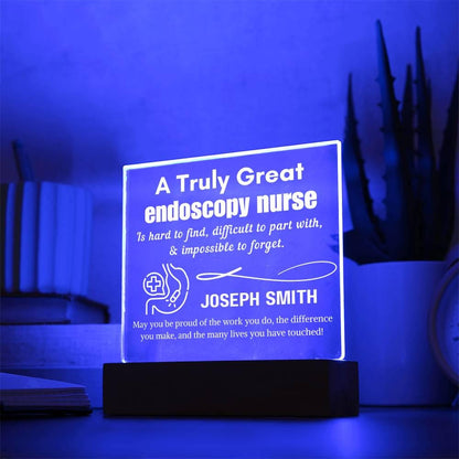 Personalized Endoscopy Nurse LED Acrylic Sign – Nurse Appreciation – view 9