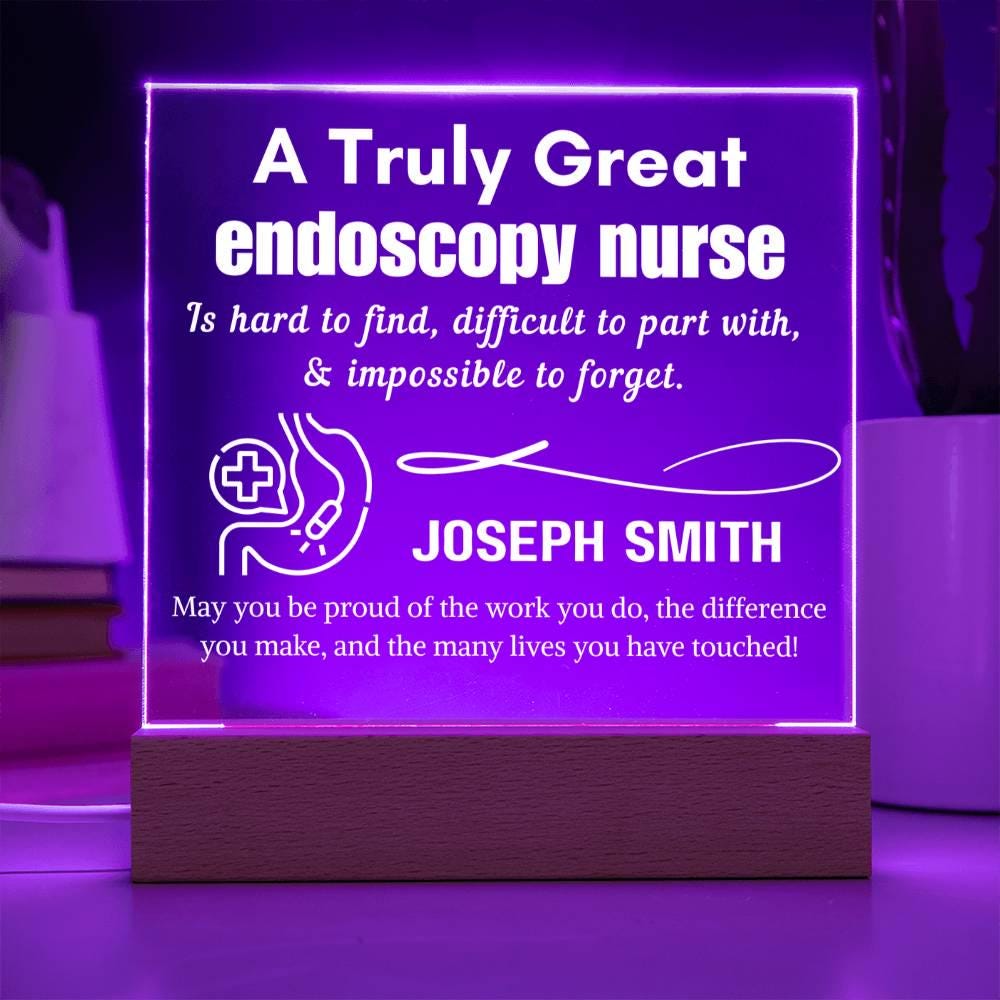 Personalized Endoscopy Nurse LED Acrylic Sign – Nurse Appreciation – view 4