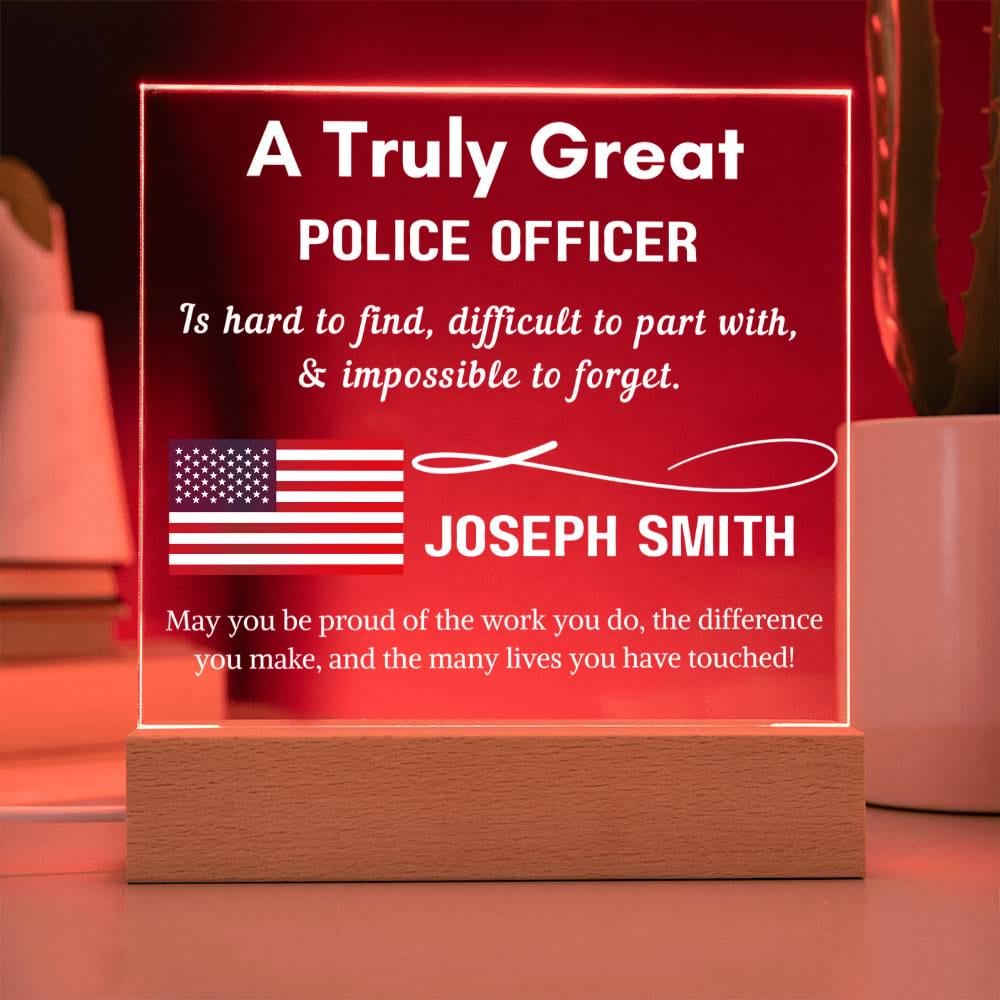 Personalized Police Officer LED Acrylic Sign – Husband Gift – view 2