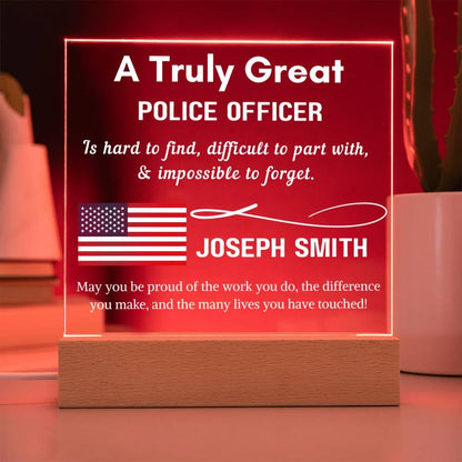 Personalized Police Officer LED Acrylic Sign – Husband Gift – view 2