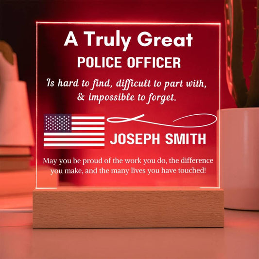 Personalized Police Officer LED Acrylic Sign – Husband Gift – view 2