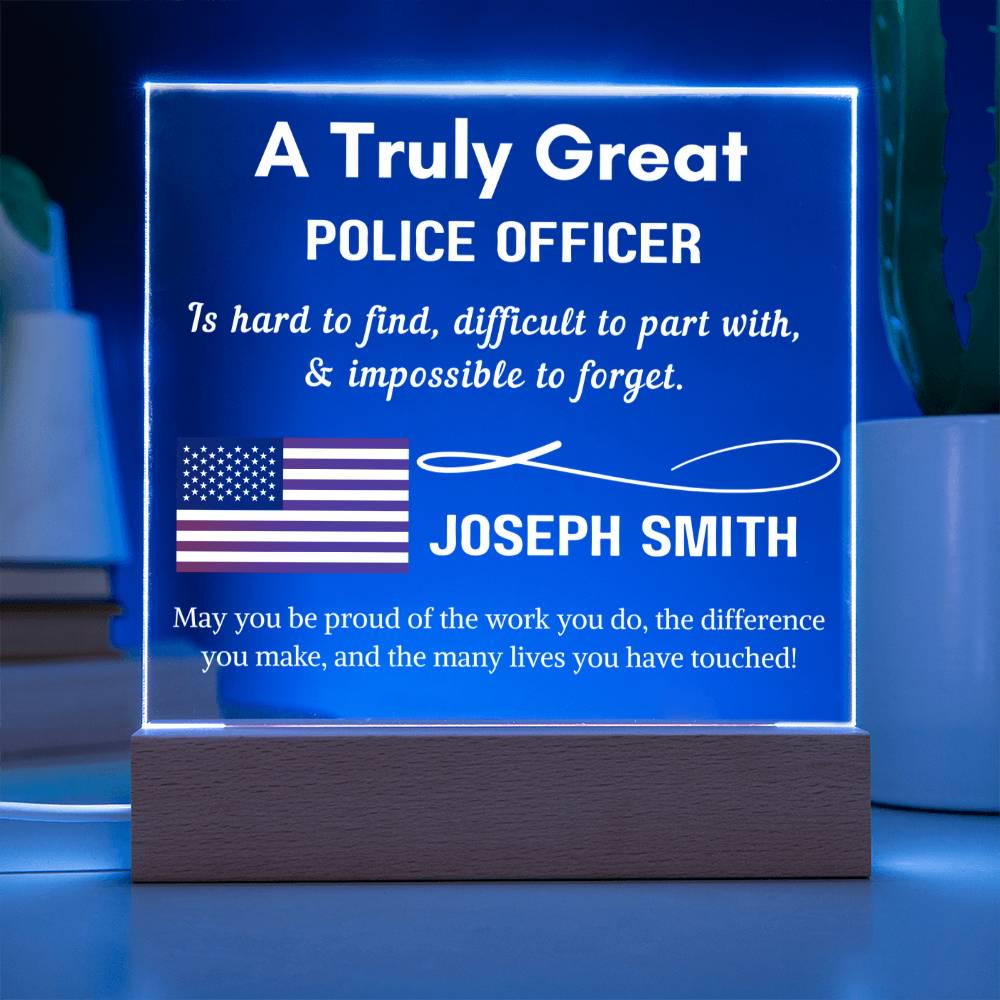 Personalized Police Officer LED Acrylic Sign – Husband Gift – view 7
