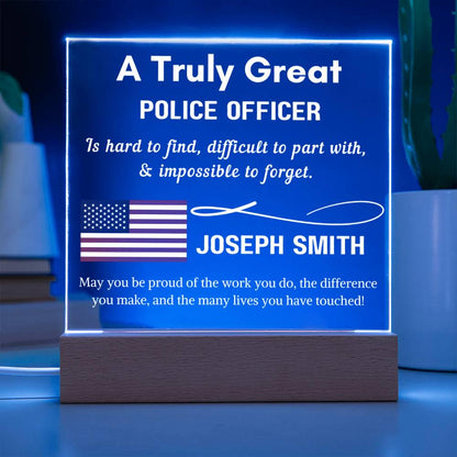 Personalized Police Officer LED Acrylic Sign – Husband Gift – view 7