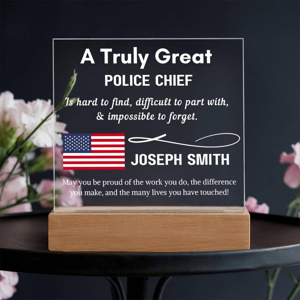 Personalized Police Chief LED Acrylic Sign – Custom Gift for Chief – view 4