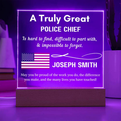 Personalized Police Chief LED Acrylic Sign – Custom Gift for Chief – view 8
