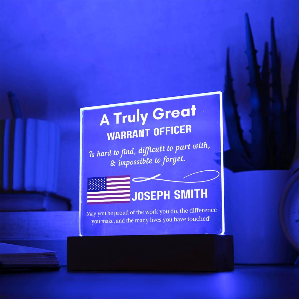 Personalized Warrant Officer LED Acrylic Sign – Custom Gift for US – view 7