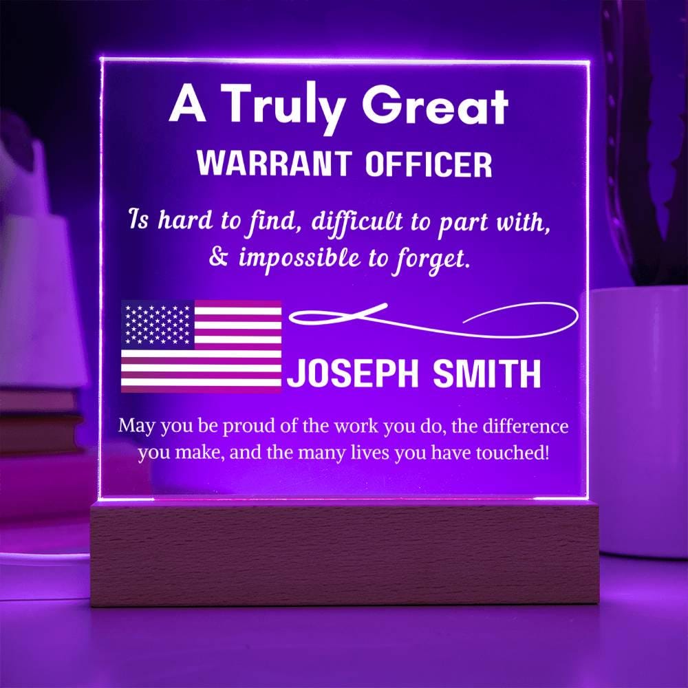 Personalized Warrant Officer LED Acrylic Sign – Custom Gift for US – view 8