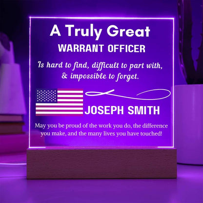 Personalized Warrant Officer LED Acrylic Sign – Custom Gift for US – view 8
