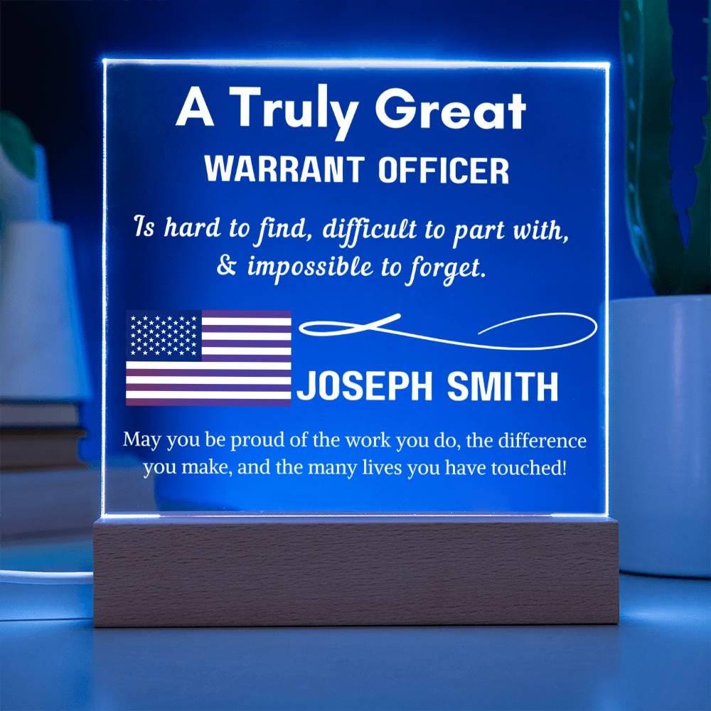 Personalized Warrant Officer LED Acrylic Sign – Custom Gift for US – view 4