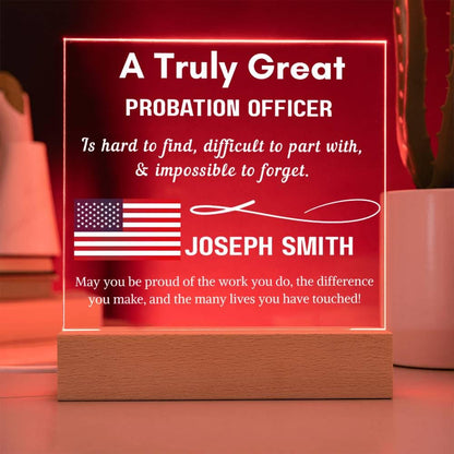 Personalized Probation Officer Acrylic Sign – Custom Probation – view 3