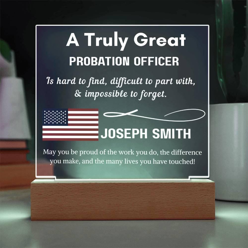 Personalized Probation Officer Acrylic Sign – Custom Probation – view 2