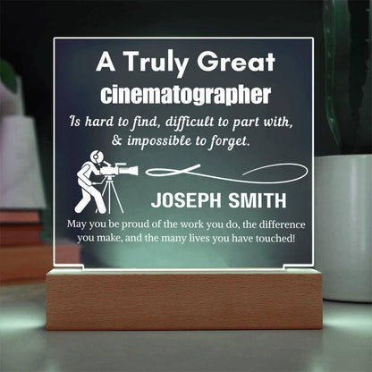Personalized Cinematographer Gift LED Sign – Custom Filmmaker Gift