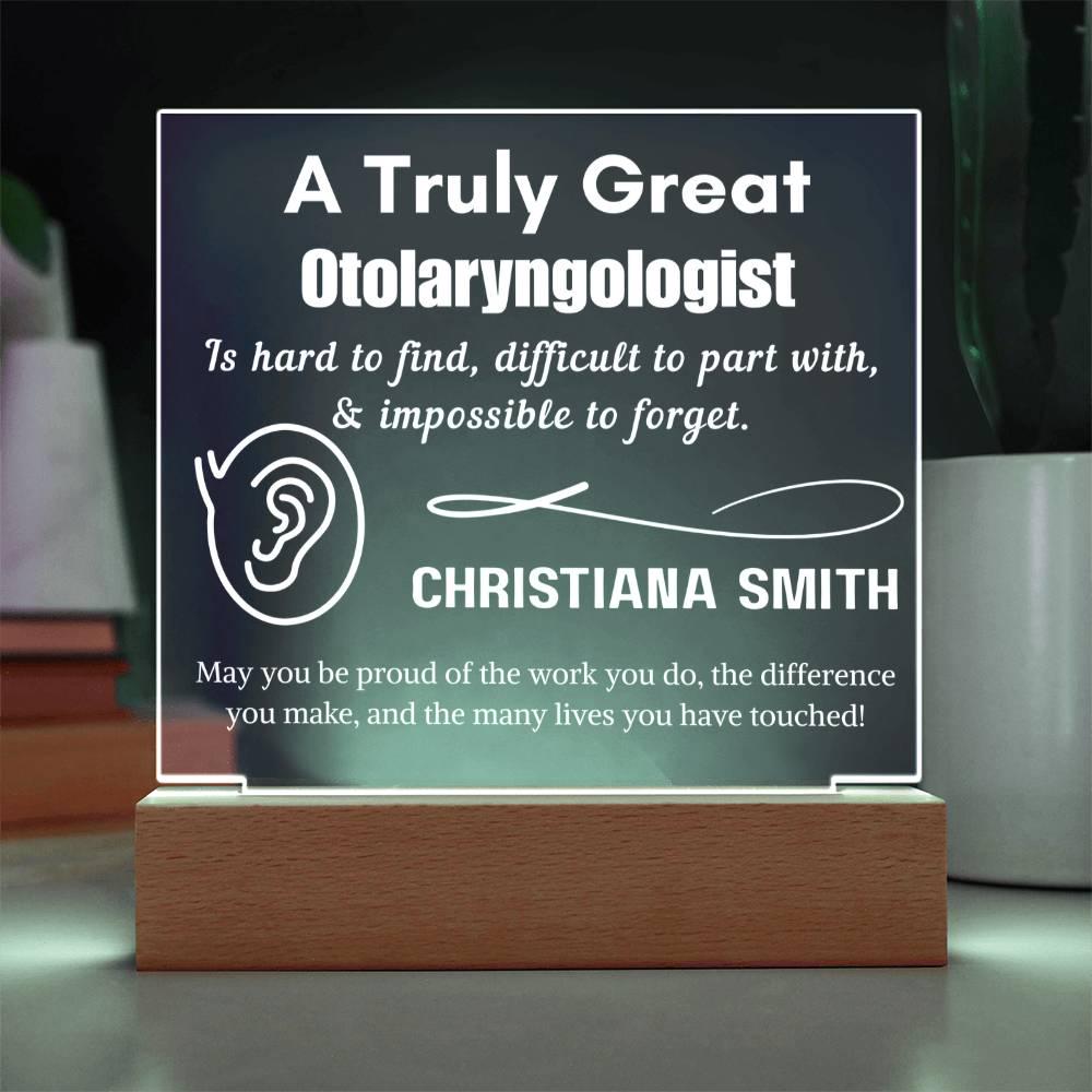 Personalized Otolaryngologist Sign – ENT Doctor Gift