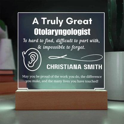 Personalized Otolaryngologist Sign – ENT Doctor Gift