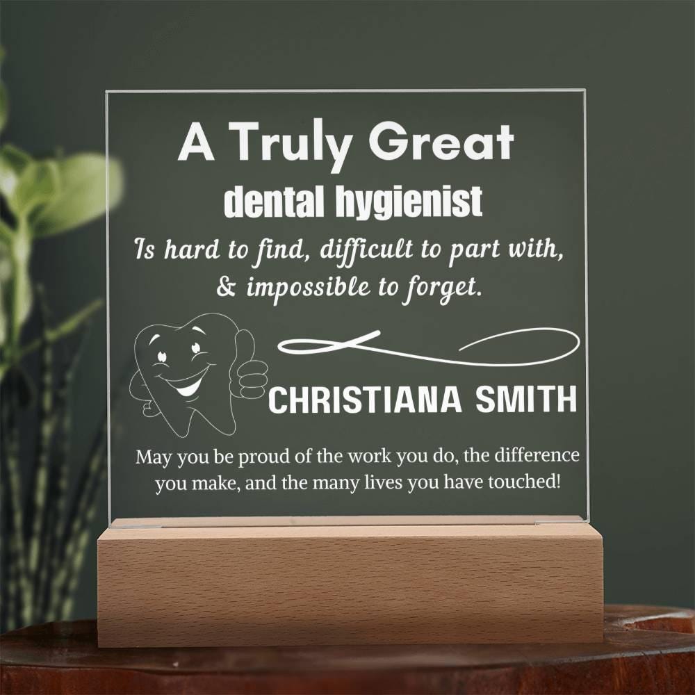 Personalized Dental Hygienist Gift LED Sign – Dental Staff Gifts