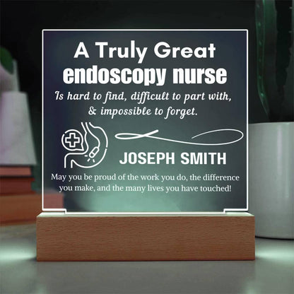 Personalized Endoscopy Nurse LED Acrylic Sign – Nurse Appreciation