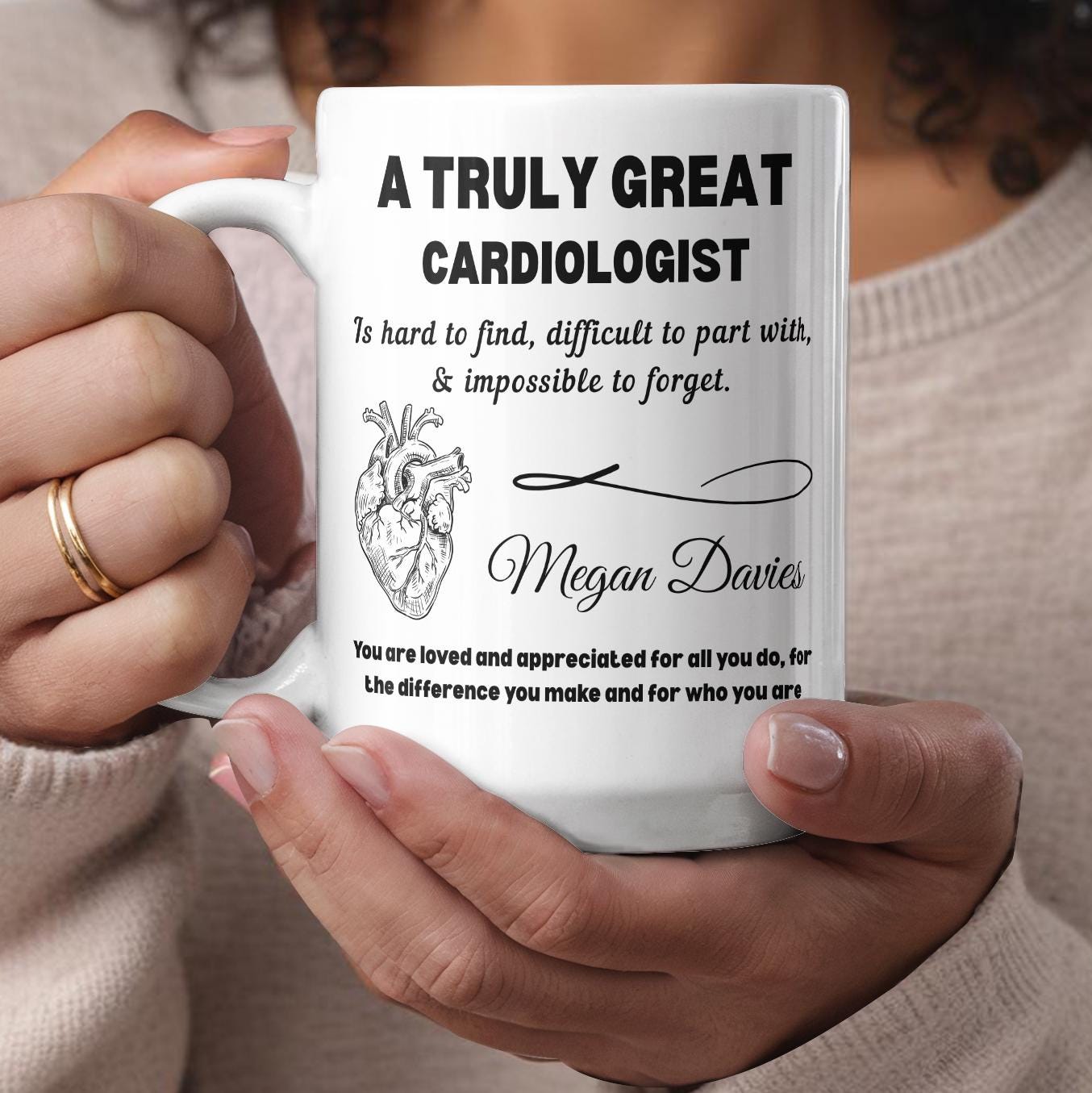 Cardiologist Personalized Color Accent Mug – Cardiology Gifts