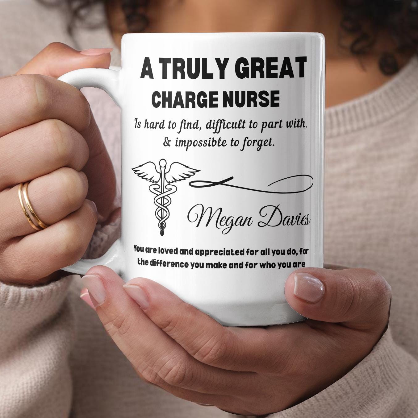 Charge Nurse Personalized Color Accent Mug – Gift for Head Nurse