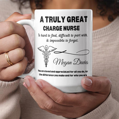 Charge Nurse Personalized Color Accent Mug – Gift for Head Nurse