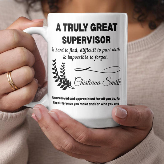 Supervisor Color Accent Personalized Mug – Unique Gift for Supervisor