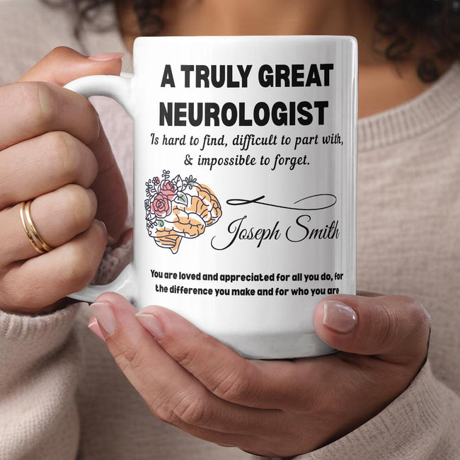 Neurologist Gift Personalized Color Accent Mug – Brain Doctor Gift
