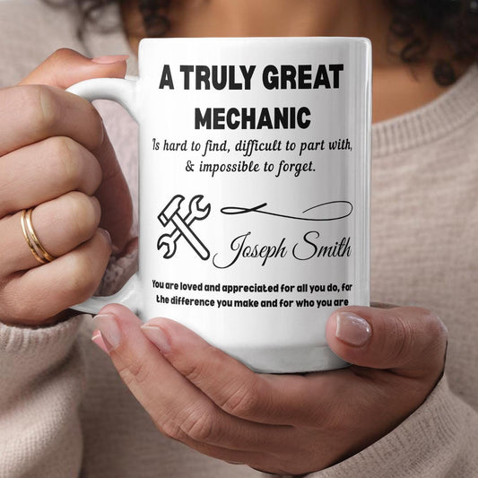 Mechanic Gift Personalized Color Accent Mug – Gift for Auto